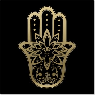 Lotus Hamsa Posters and Art
